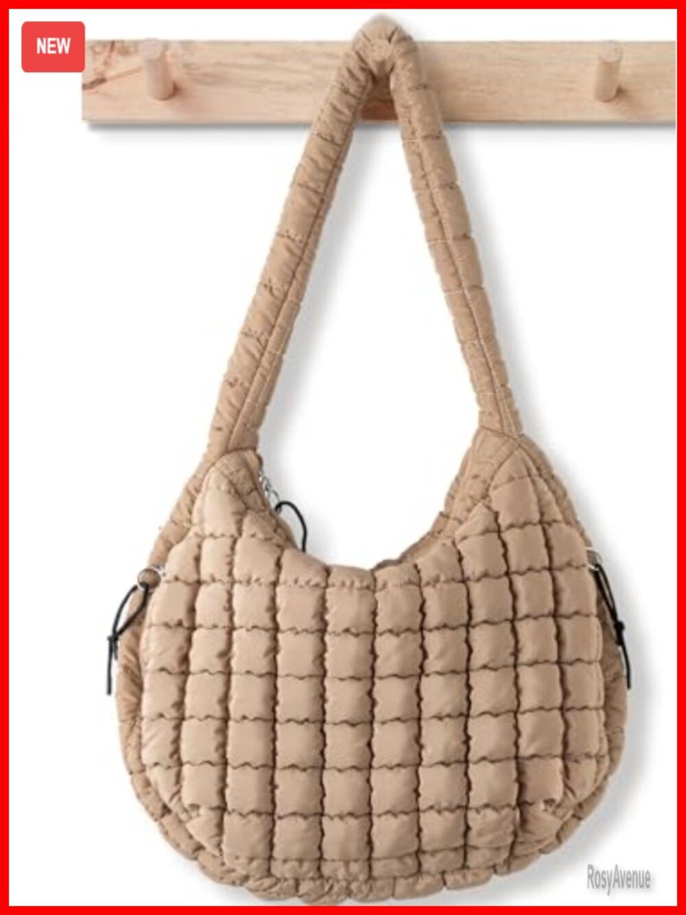 Large Quilted Puffer Tote Bag Crossbody Hobo Nylon Handbag Puff Carryall
